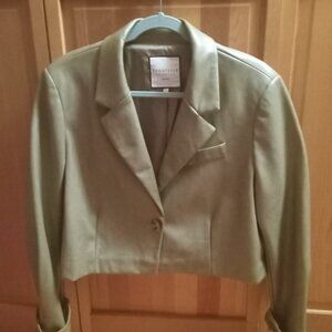 Bagatelle Tan Faux Leather Crop Jacket